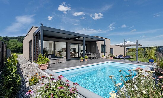 Bungalow mit Flachdach