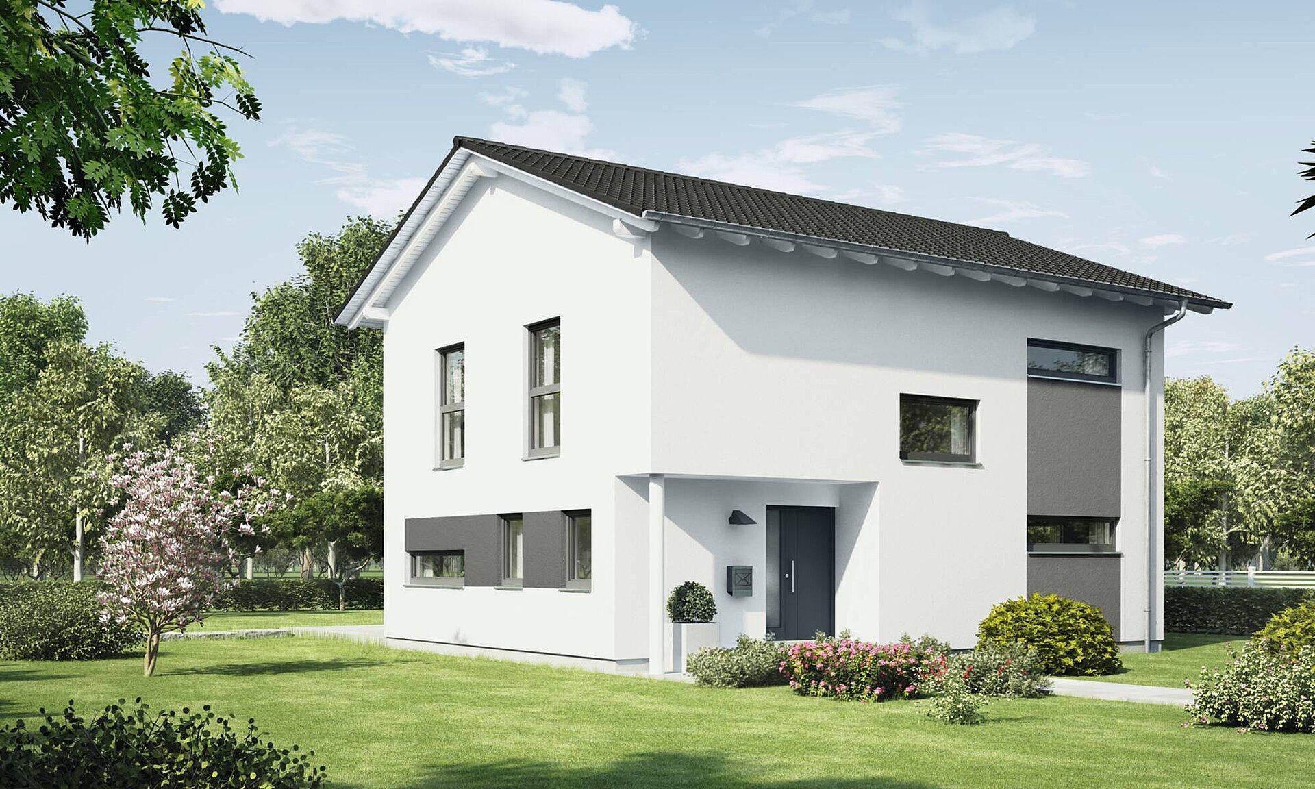 zweigeschossiges Einfamilienhaus mit Satteldach Einfamilienhaus mit Satteldach