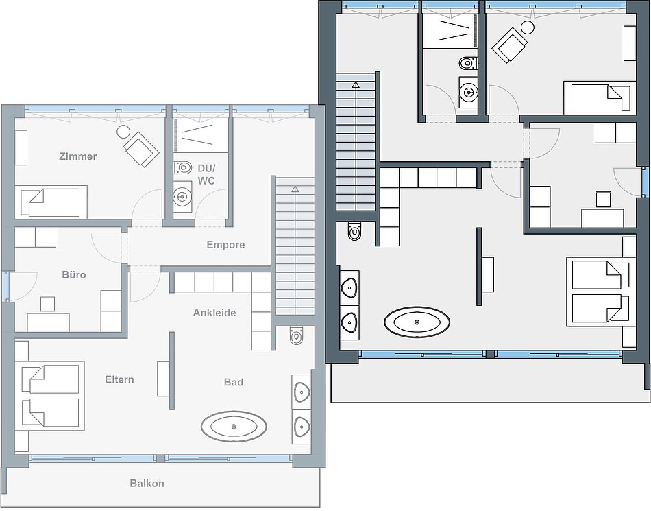 Grundriss: Obergeschoss Grundriss: Obergeschoss