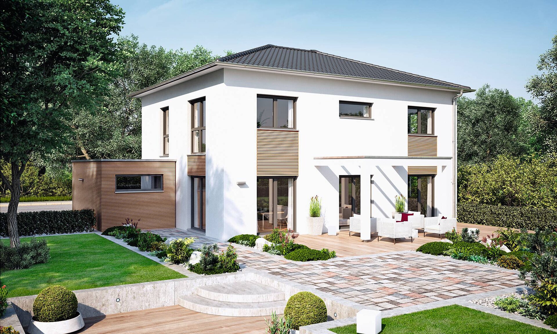 zweigeschossiges Stadthaus vorgeplantes, WeberHaus, Baureihe