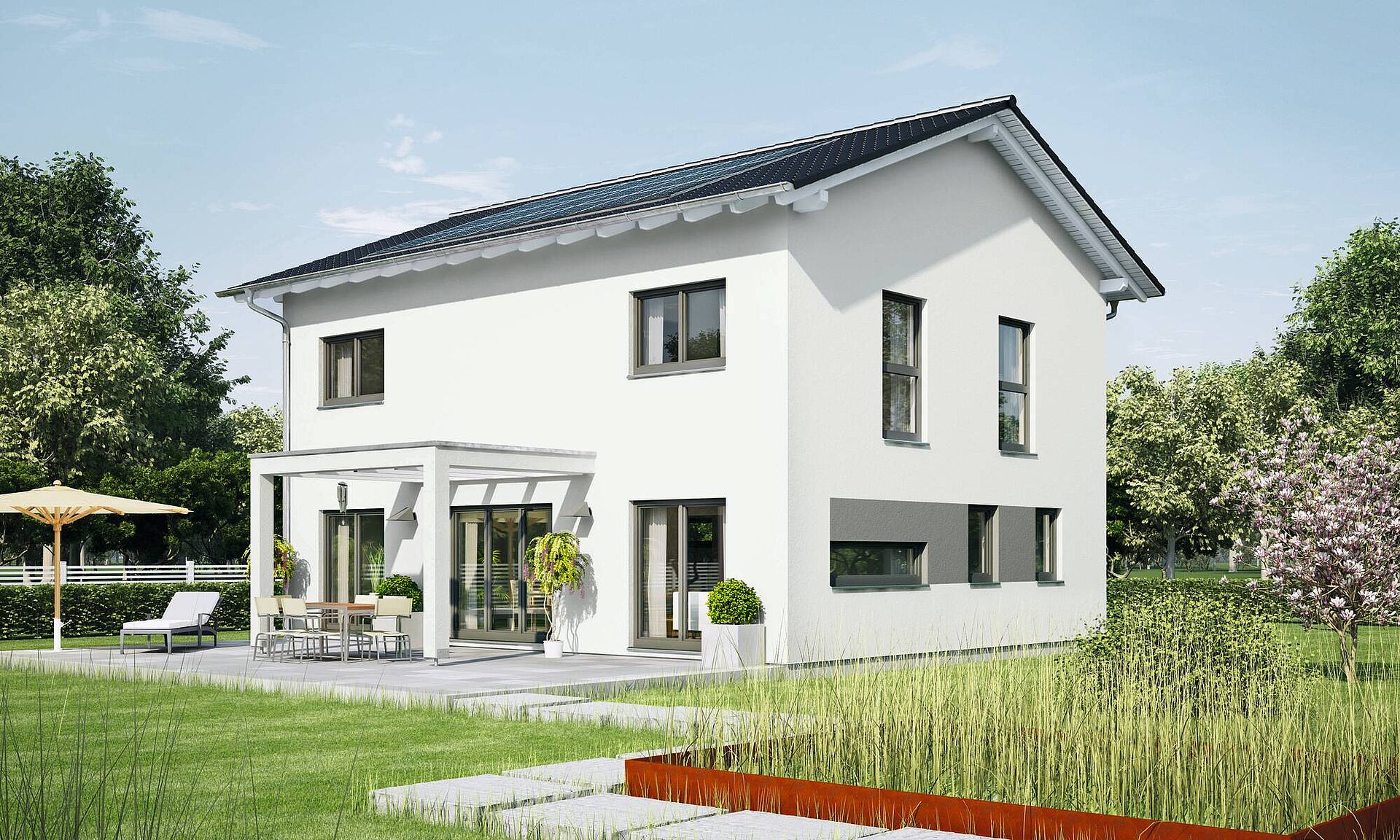 zweigeschossiges Einfamilienhaus mit Satteldach Einfamilienhaus