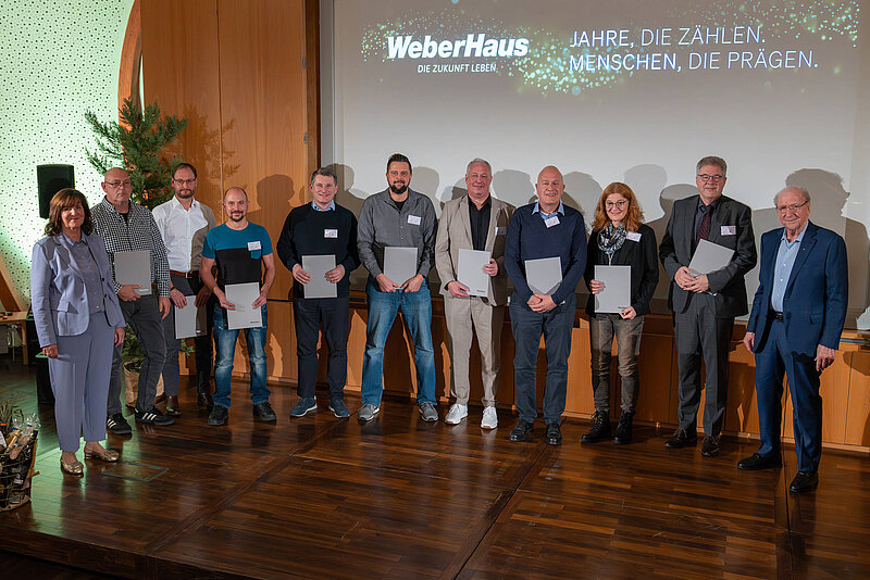 WeberHaus-Mitarbeitende mit 25 Jahren Betriebszugehörigkeit