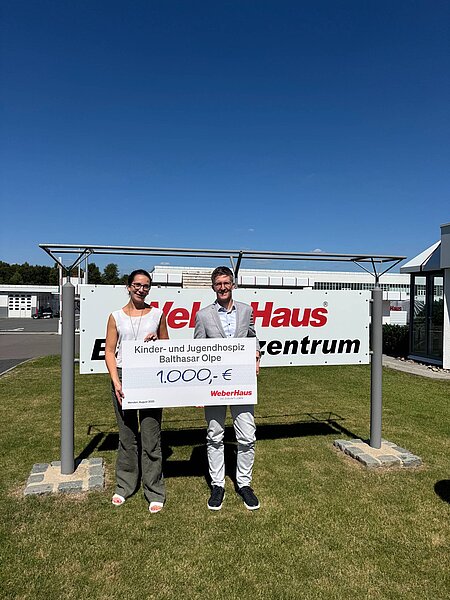 Spende 1.000 € an Kinder- und Jugendhospiz Balthasar in Olpe